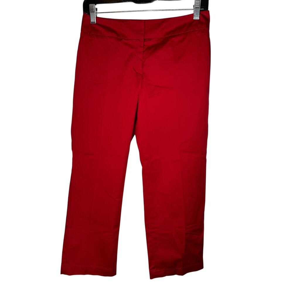 Talbots Signature Capri Pants Red Petite 0 Cropped Stretch Cotton Slim